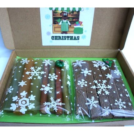THE GROWLING GROCER'S VEGAN CHRISTMAS DOG TREAT GIFT BOX HEALTHY VEGE TREATS