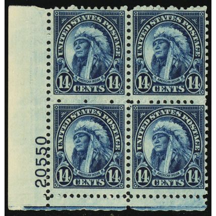 695, Mint NH 14¢ Plate Block of Four Stamps - Stuart Katz
