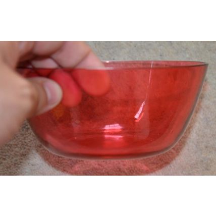 Antique British glassware CRANBERRY GLASS BOWL Victorian 1800s handblown bowl