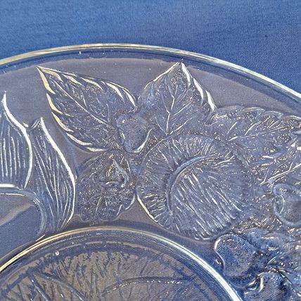 Vintage Lot 4 KIG Indonesia K126 CLEAR Fruit Glass SALAD Plates Bread & Butter