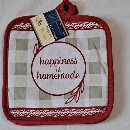 Home Collection HAPPINESS IS HOMEMADE Kitchen TOWEL SET Oven Mitt Pot Holder