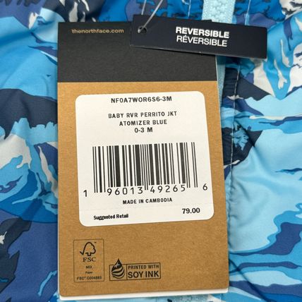NWT The North Face Perrito Reversible Baby Jacket 0-3M Blue Infant Boys Girls