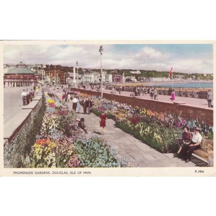 EC990 DOUGLAS - PROMENADE GARDENS . PRINTED POSTCARD
