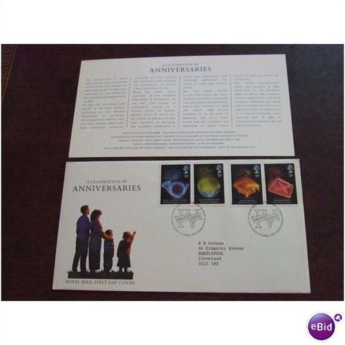 1989 GB Anniversaries stamps First Day Cover Edinburgh Bureau cancel