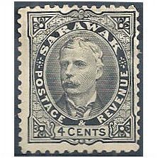 Sarawak 1895.SG29 4c Black Mounted Mint.