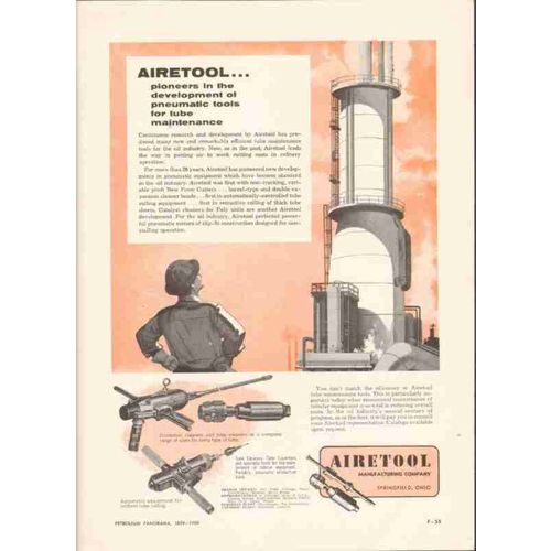 airetool mfg company 1959 pneumatic tool oilfield pipe tube vintage ad