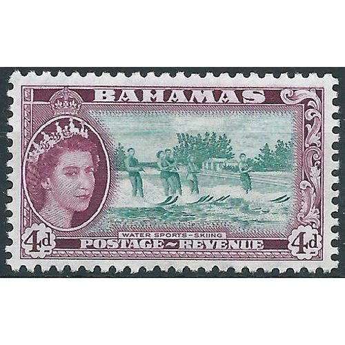 Bahamas 1954 SG206 4d Turquoise-Green & Deep Reddish-Purple Mounted Mint....