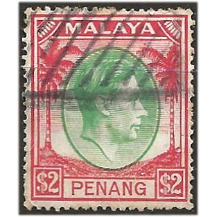 Penang 1944 SG21 $2 Green & Brown Good Used ... ..