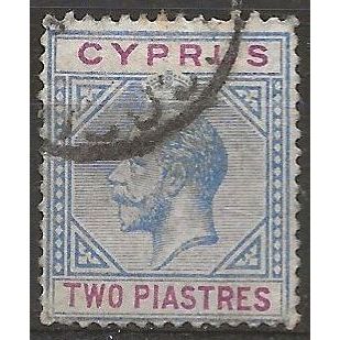 Cyprus 1913 SG78 2pi Blue & Purple Wmk MCA Good/Fine Used ..