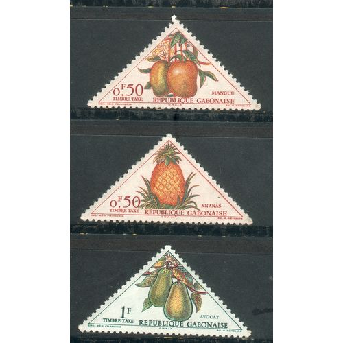 Gabon postage dues 1962 - SG D196 -D197 - D198 - Fruits MH