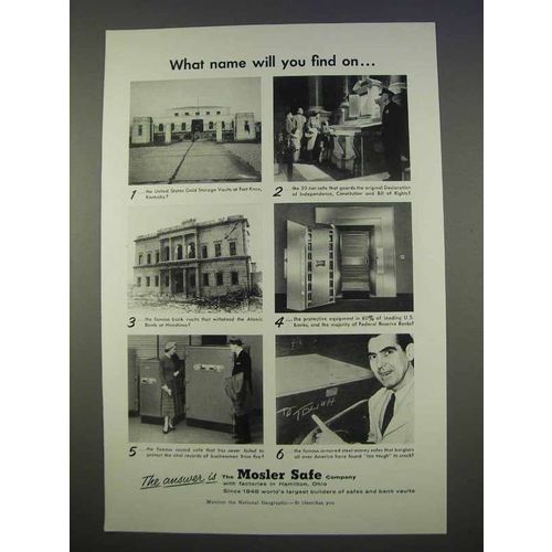 1955 Mosler Safe Ad - What Name Will You Find On