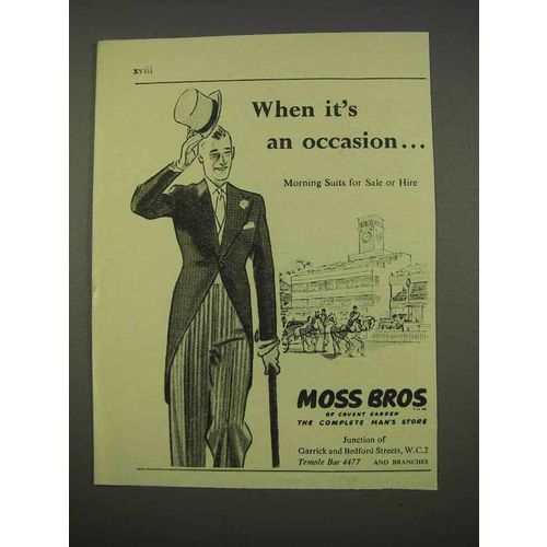 1955 Moss Bros Morning Suits Ad - An Occasion