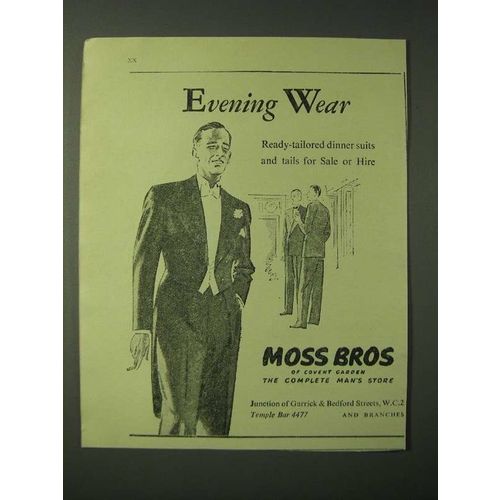 1955 Moss Bros Fashion Ad - Evening Wear