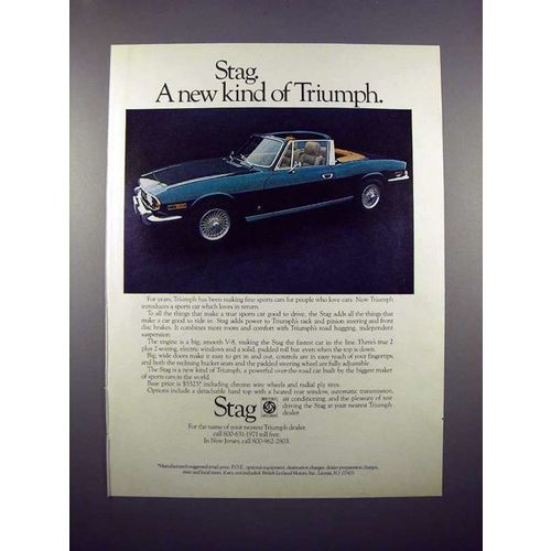 1971 Triumph Stag Car Ad - A New Kind of Triumph!