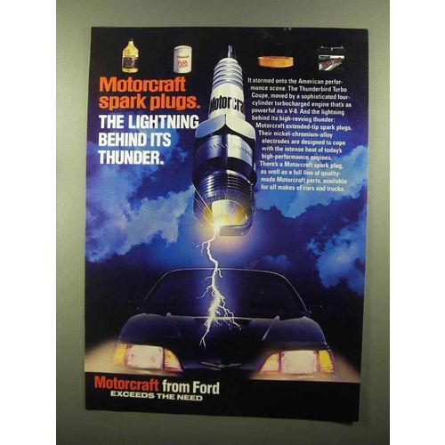 1987 Ford Motorcraft Spark plugs Ad - The Lightning