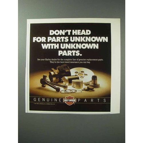 1987 Harley-Davidson Genuine Parts Ad - Parts Unknown