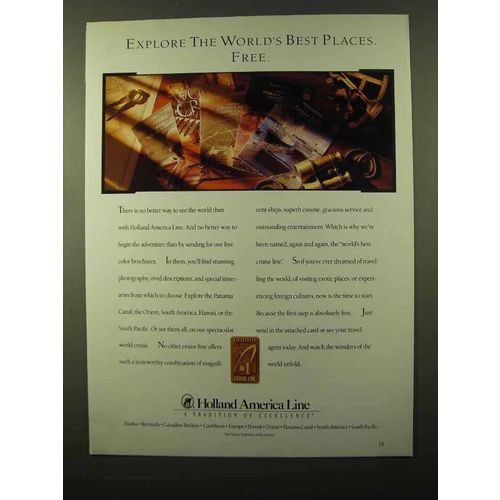1992 Holland America Line Ad - World's Best Places