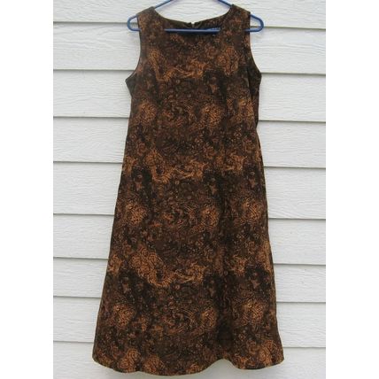 Womens Studio I Dress 10 Brown Tan Black Sleeveless A Style