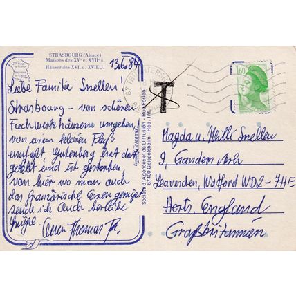 Strasbourg Maisons France Postcard posted 1984 VGC