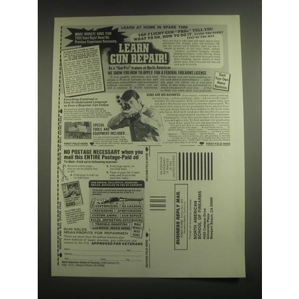 1982 North American School of Firearms Ad - Learn gun Repair