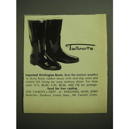 1970 Talbots Wellington Boots Advertisement