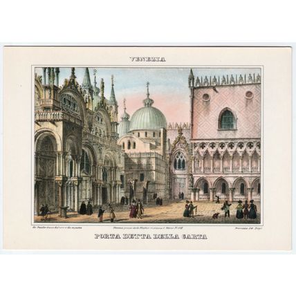 Art postcard Porta della Carta, Doge's Palace, Venice, by Giovanni Pividor