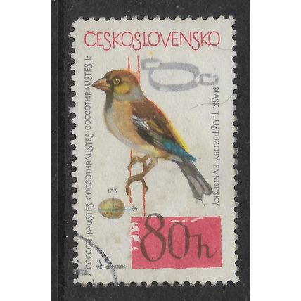 CZECHOSLOVAKIA 1964 BIRDS 80H HAWFINCH SG1448 FINE USED