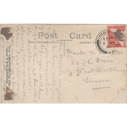 LOCAL RP POSTCARD PB ABERY BULITH WELLS CABAN COVH DAM ELAN VALLEY 1932 -233