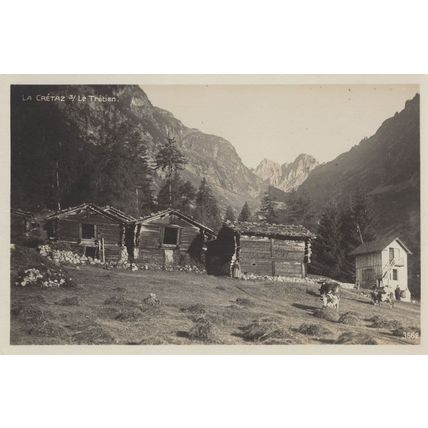 Switzerland La Cretaz Tratien Old Real Photo Postcard
