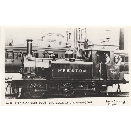 Preston Train at East Southsea Real Photo Railway postcard