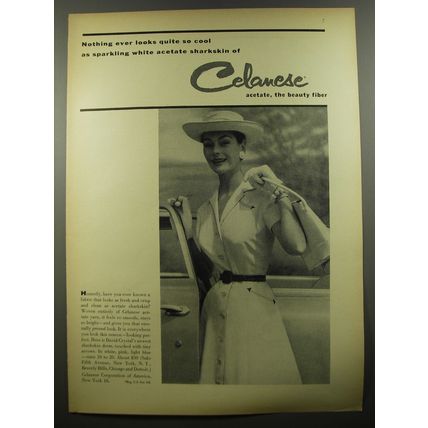 1954 Celanese David Crystal Sharkskin Dress Advertisement