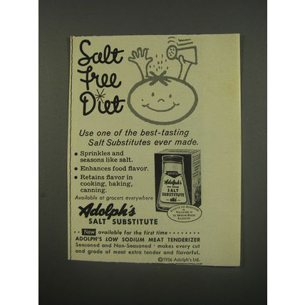 1956 Adolph's Salt Substitute Advertisement