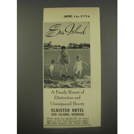 1956 The Cloister Resort Ad - Sea Island A family resort of distinction