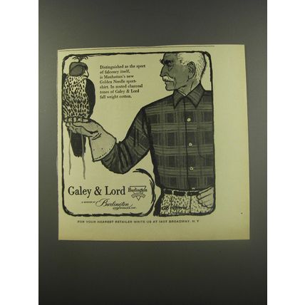1956 Galey & Lord Manhattan Golden Needle Sport-shirt Advertisement