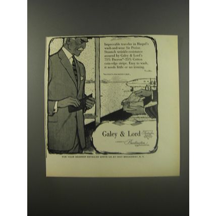 1956 Galey & Lord Haspel Sir Perior Suit Ad - Impeccable traveler