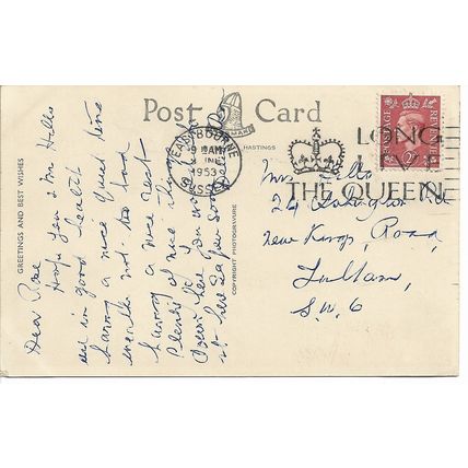 1953 Vintage Monochrome Postcard - Eastbourne, Sussex, England, United Kingdom
