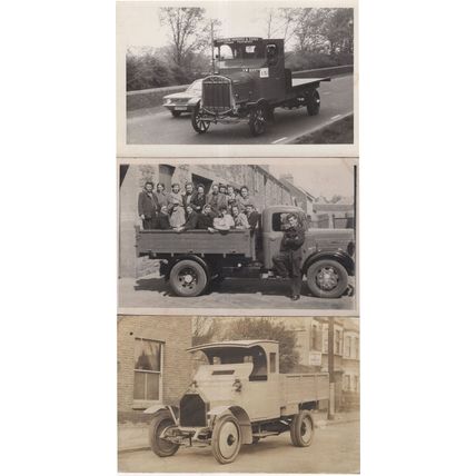 Antique Panel Old Lorry Transport Postcard & Photo 3x Bundle