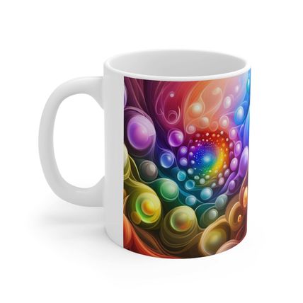 Fusion of Bright Liquid Bubbles in Motion #1 Ceramic Coffee Mug 11oz