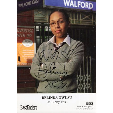 Belinda Owusu Libby Fox Eastenders Station Hand Signed Cast Card Photo