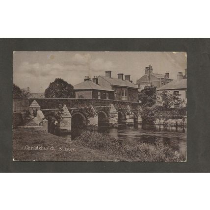 Postcard Dorset Christchurch Bridge 1910