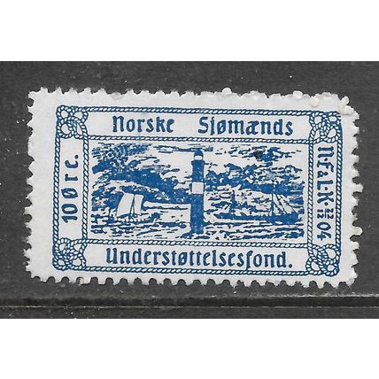 NORWAY SEAMENS CHARITY FUND STAMP LABEL 10 ore LIGHTHOUSE SHIP