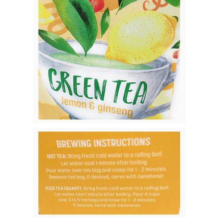 Lemon and Ginseng Green Tea 2 Packs Each 40 Bags Winter Warming