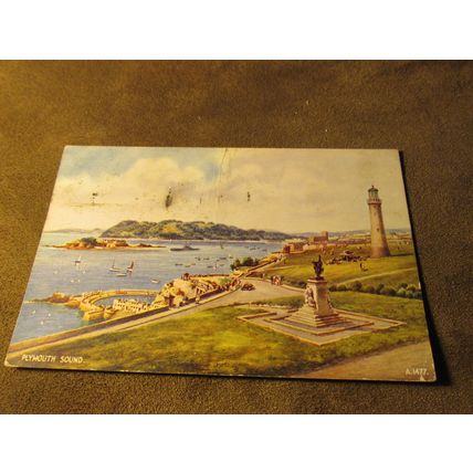 Valentines postcard - Plymouth Sound, Devon Artist BFC Parr A1477
