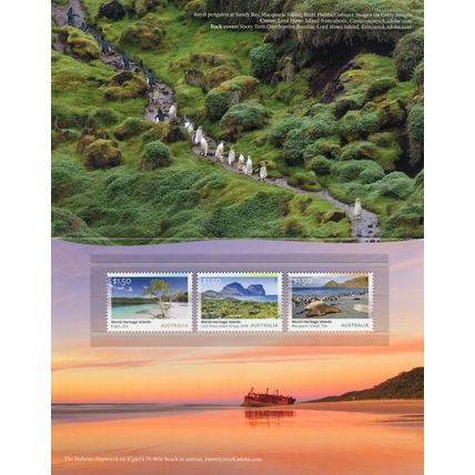STAMP PACK: 2025, UNESCO WORLD HERITAGE ISLANDS, SET OF 3 MNH SHEET STAMPS.