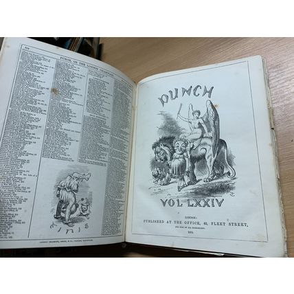RARE* JAN-JUNE 1878 PUNCH MAGAZINE BOUND VOL 74 ILLUSTRATED ANTIQUE BOOK (P6)