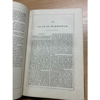 RARE* c1800s "THE WORKS OF OLIVER GOLDSMITH" VICAR WAKEFIELD ANTIQUE BOOK (P6)