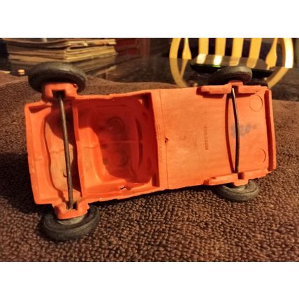 Old Vintage Auburn Rubber Co. Red &Yellow Front Loader # 504 4 1/4" long 1950s