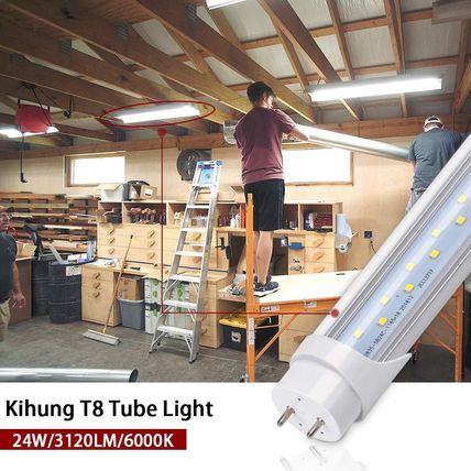 Kihung (12 Packs T8 Led Bulbs 4 Foot, Type B Light Bulbs, 24W 3120LM 6000K, Dayl