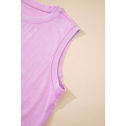 Phalaenopsis 2 Pieces Mineral Wash Cotton Tank Top Lined Split Skirt Set
