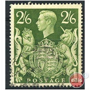 1942 SG476a 2/6d Yellow Green Very Fine Used
